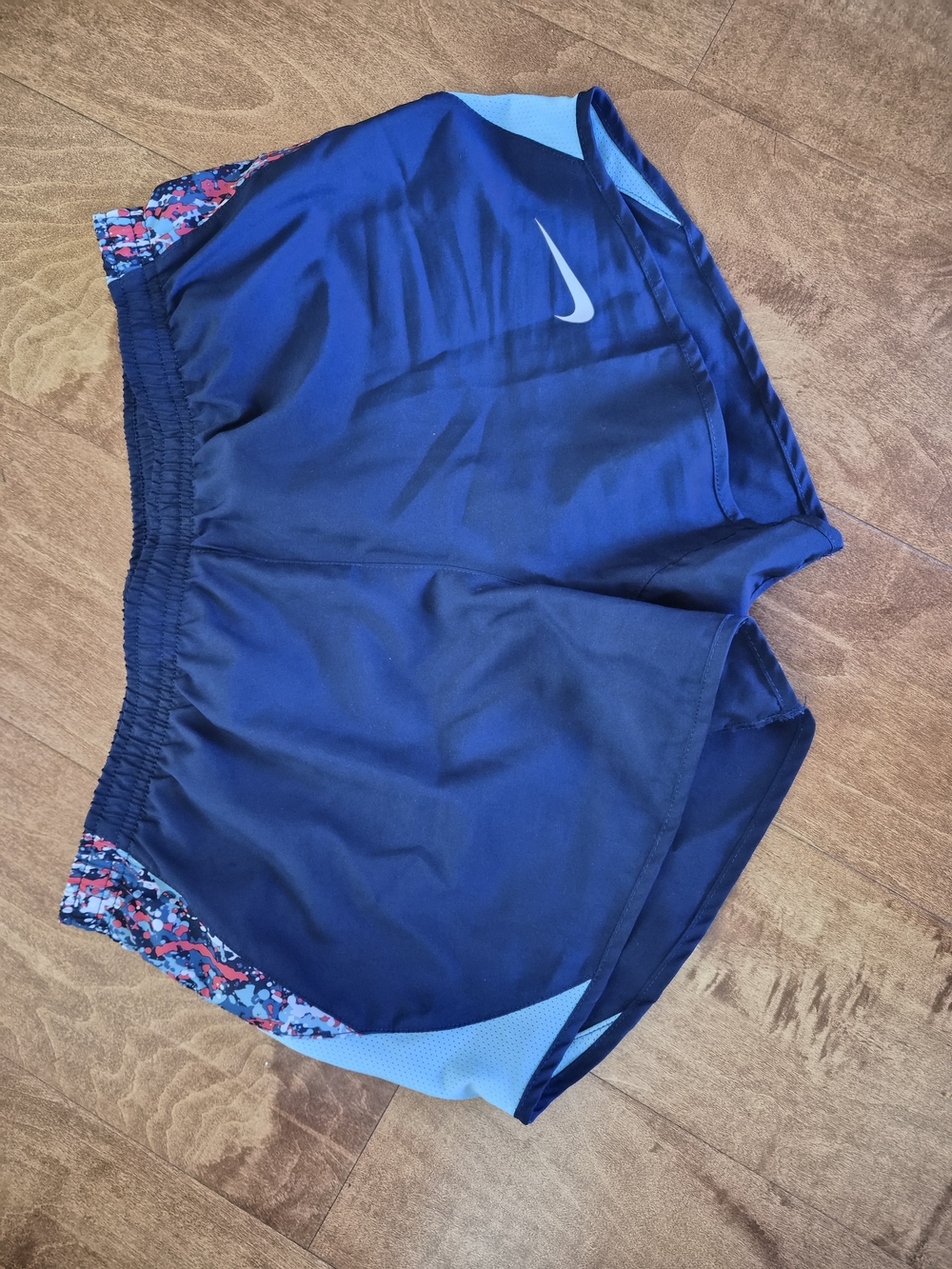 Nike Women's Blue Running Shorts with Contrast Panels